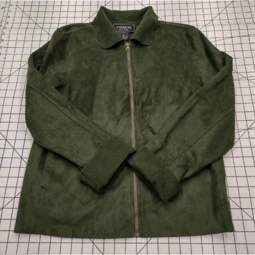 Coaco coat jacket dark green xl microfiber fleece fall coaco new york 12 14 16
